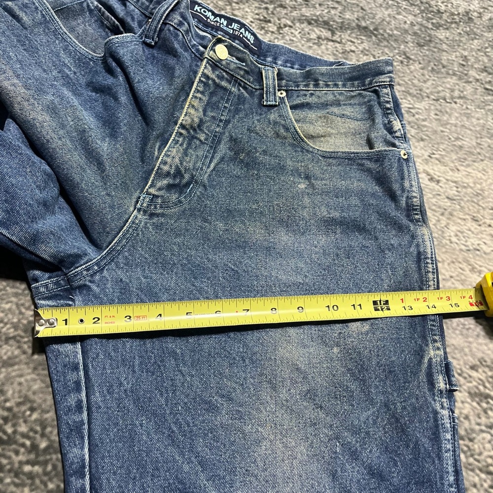 Koman Jeans Carpenter Baggy Wide Leg‎ 34x30 Blue Distressed Skater Vintage Y2K - Picture 15 of 16